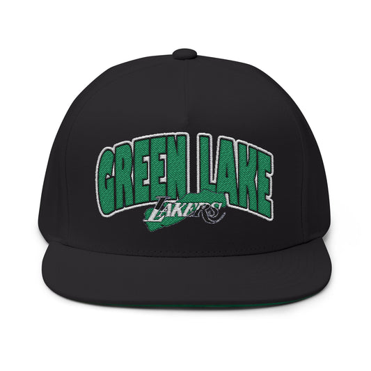 Vintage Green Lake Lakers Logo Flat Bill Cap