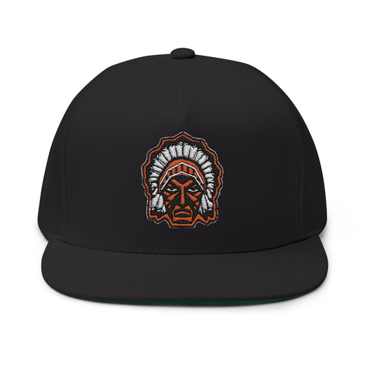 Portage Warriors Logo Flat Bill Cap